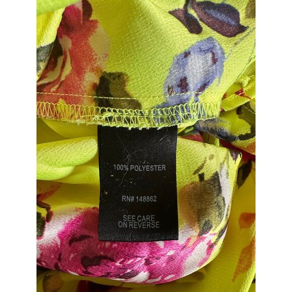 Torrid Neon Floral Yellow Duster Open Kimono Top 1/2 1X 2X Beachy - Picture 6 of 7